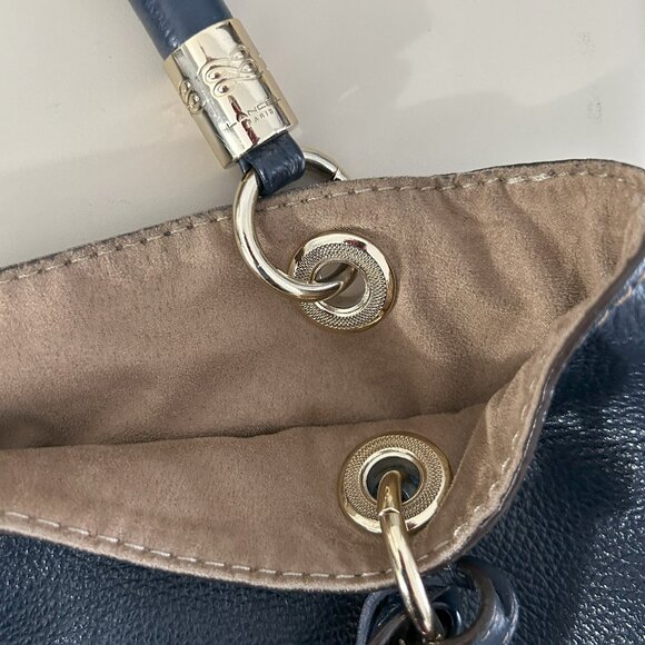 Beautiful LANCEL "French Flair” leather Tote bag, navy blue colour - Picture 4 of 16